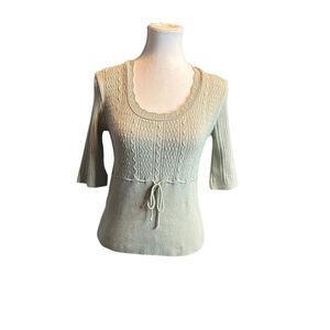 Y2K Mint Green Knit Top • Tie Front Sweater • Fairycore Coquette Babydoll